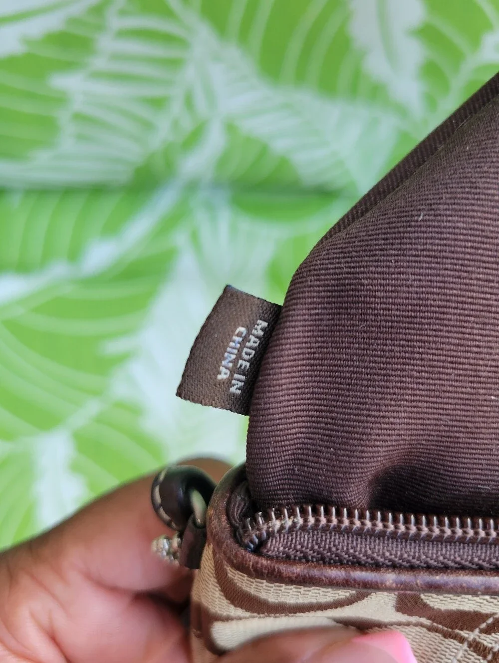Coach Signature Canvas and Suede Stripe Wristlet